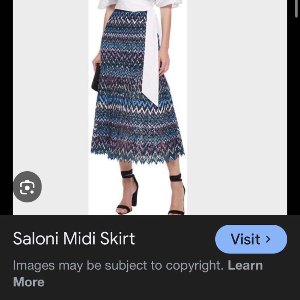 Saloni pleated diana Lace Midi Skirt - Black, Blue, Purple